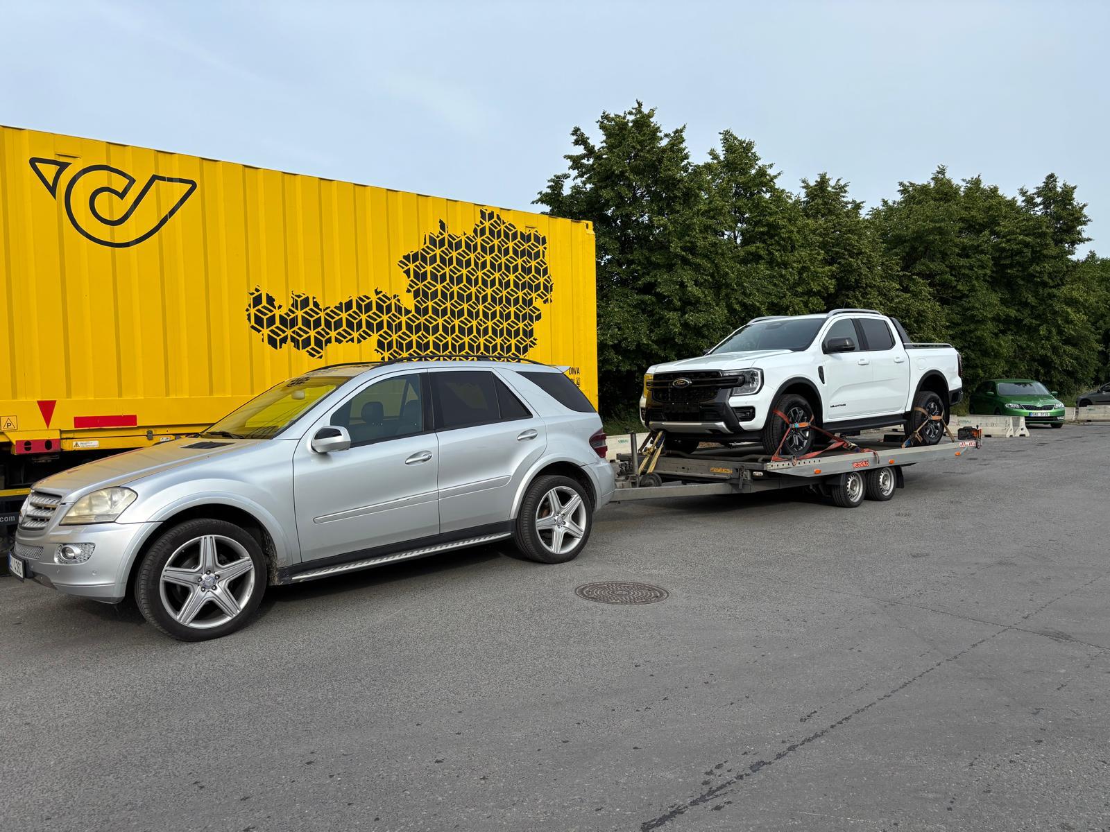 Odtah Ford Ranger a Mercedes ML